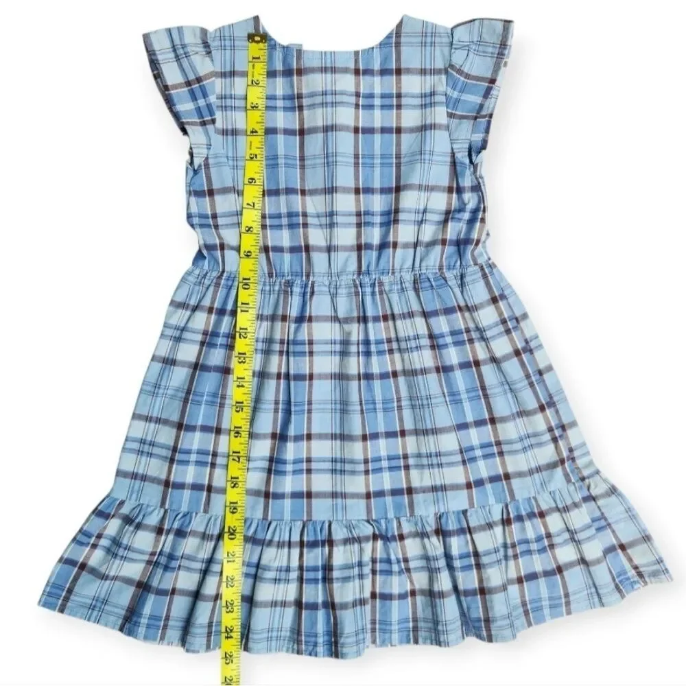 NWT! The Children's Place Girls Dress Monkey Blue Ruffle Sleeve And Hem Size 5/6